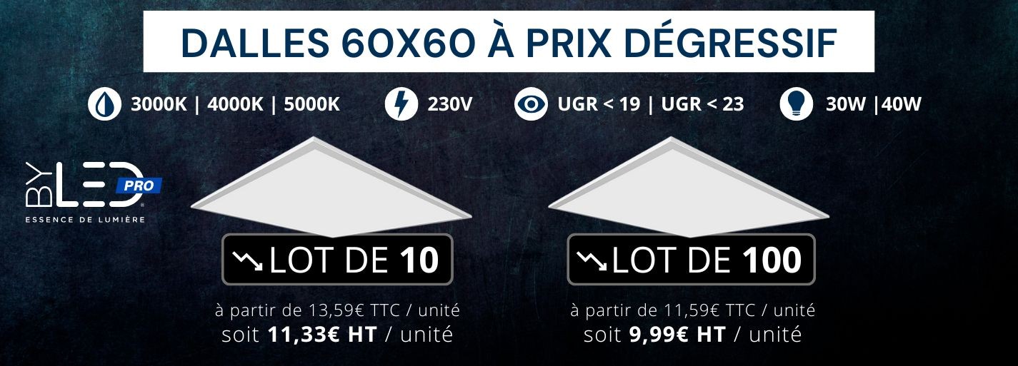 Dalles LED 60x60 à prix PRO